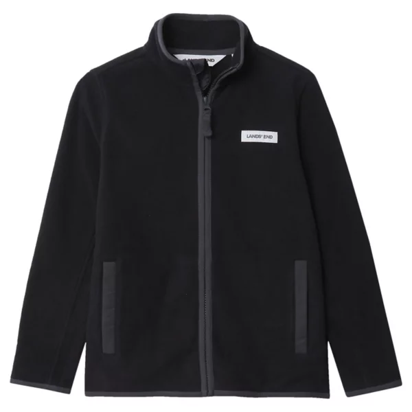 

Детская флисовая куртка с молнией 2-20 Lands' End, цвет black light black