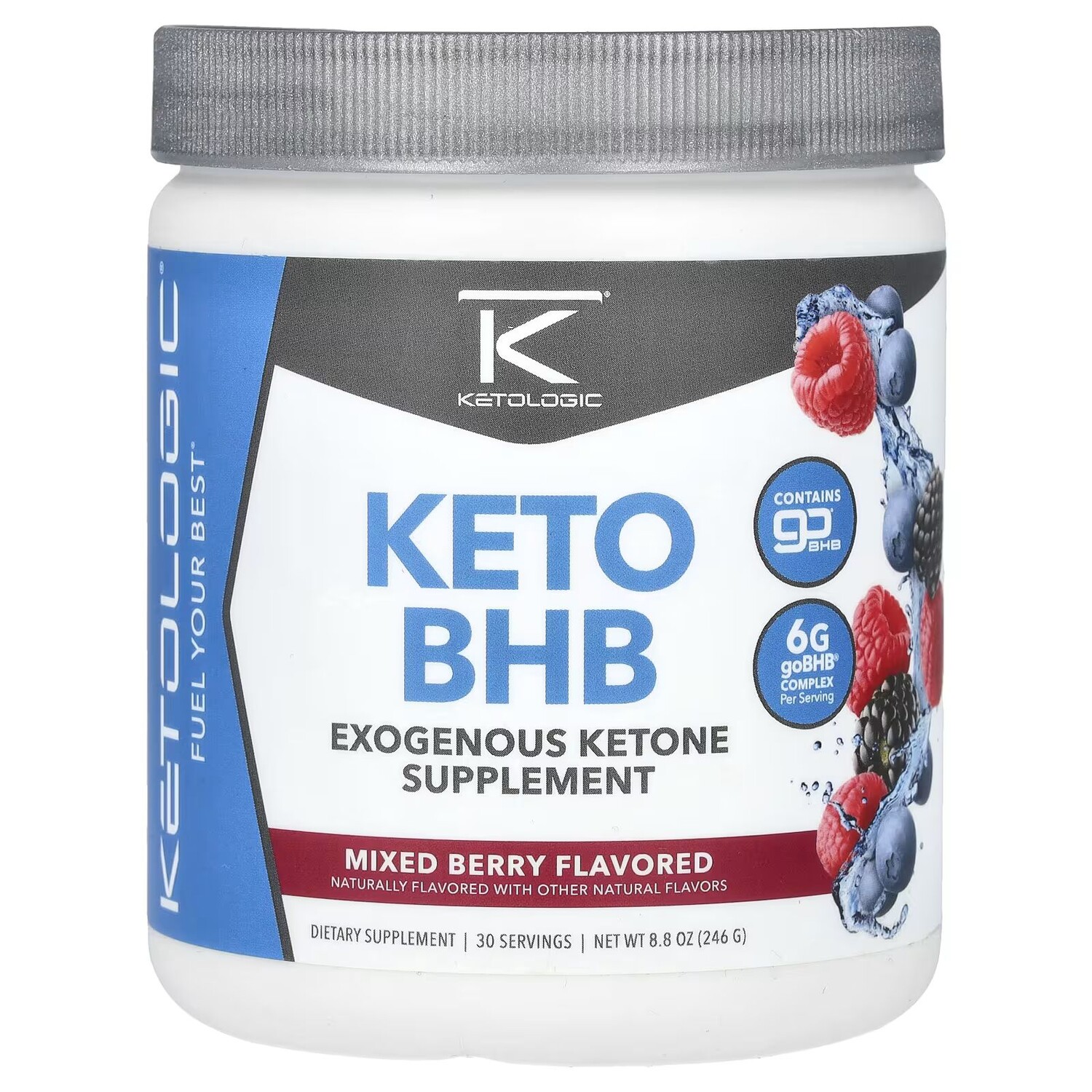 

Keto BHB, ягодная смесь, 8,8 унции (246 г) Ketologic