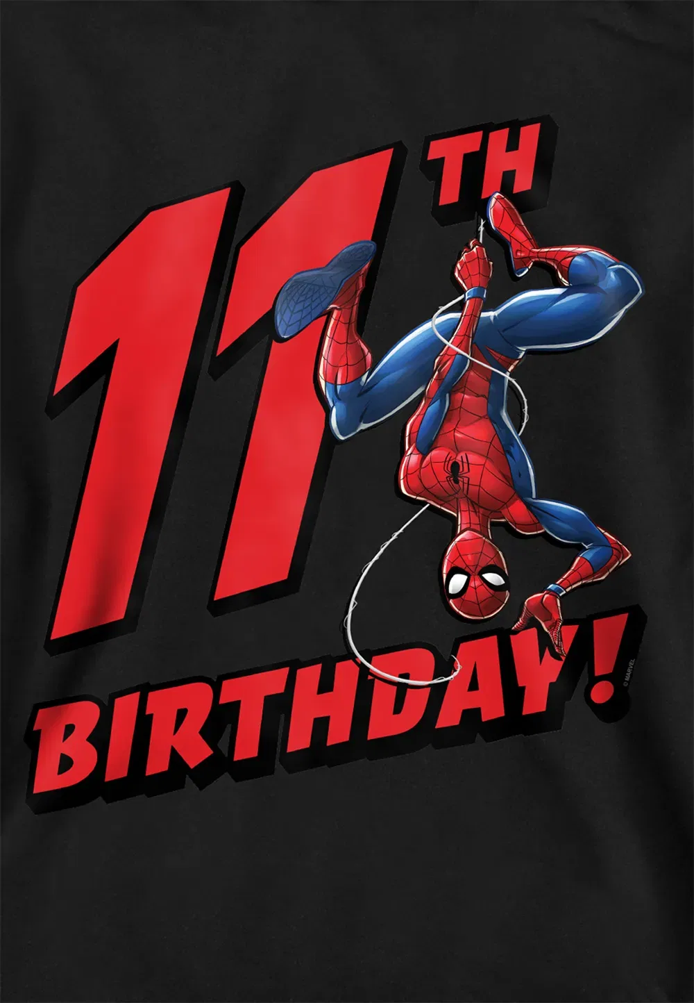 Детская худи Marvel Spiderman Birthday 11, черный — фото 2