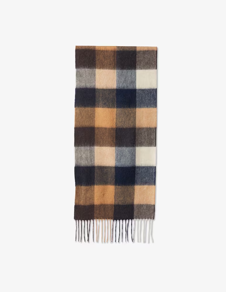 

Большой рваный шарф Barbour, коричневый