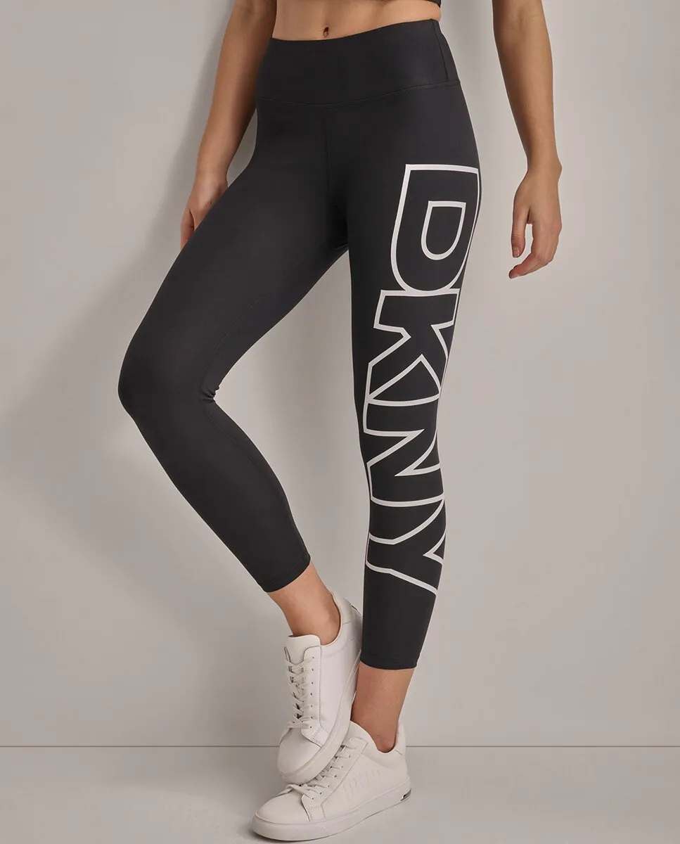 

Женские леггинсы 7/8 с высокой талией DKNY, черный