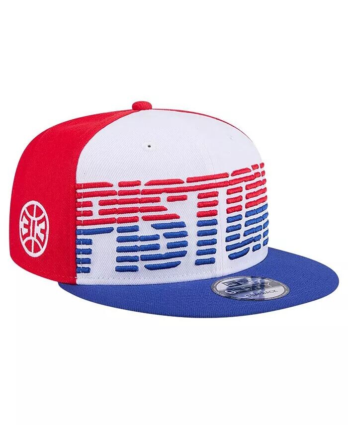 

Мужская бело-синяя кепка Snapback Detroit Pistons Throwback Gradient Tech Font 9fifty New Era, белый