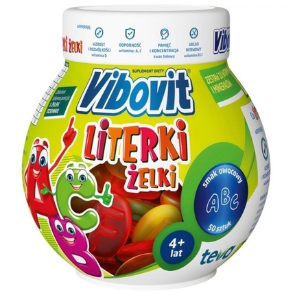 

Буквы Gummies 50 шт. - Вкусные и питательные жевательные витамины для детей Vibovit