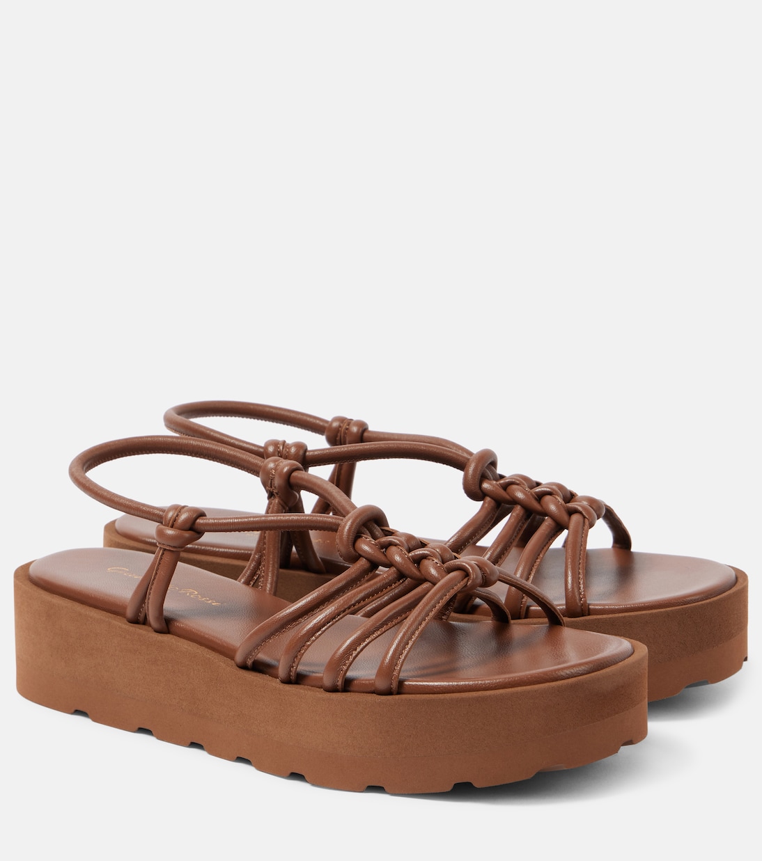 Кожаные сандалии Hebe на платформе Gianvito Rossi, Cuoio