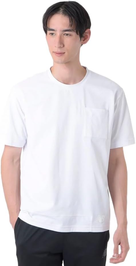 

Футболка New Balance AMT45201 с коротким рукавом для мужчин, модель Premier Edition, из хлопка, имитирующего одежду для путешествий, белый