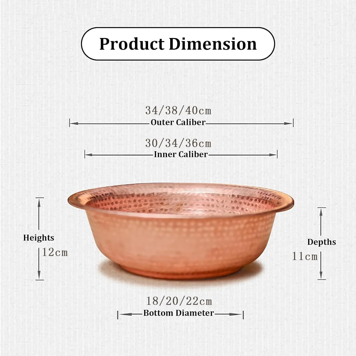 Медная чаша ручной работы для ванночек для ног Generic, Copper — фото 2