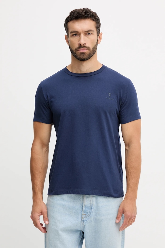 

Хлопковая футболка Trussardi, темно-синий