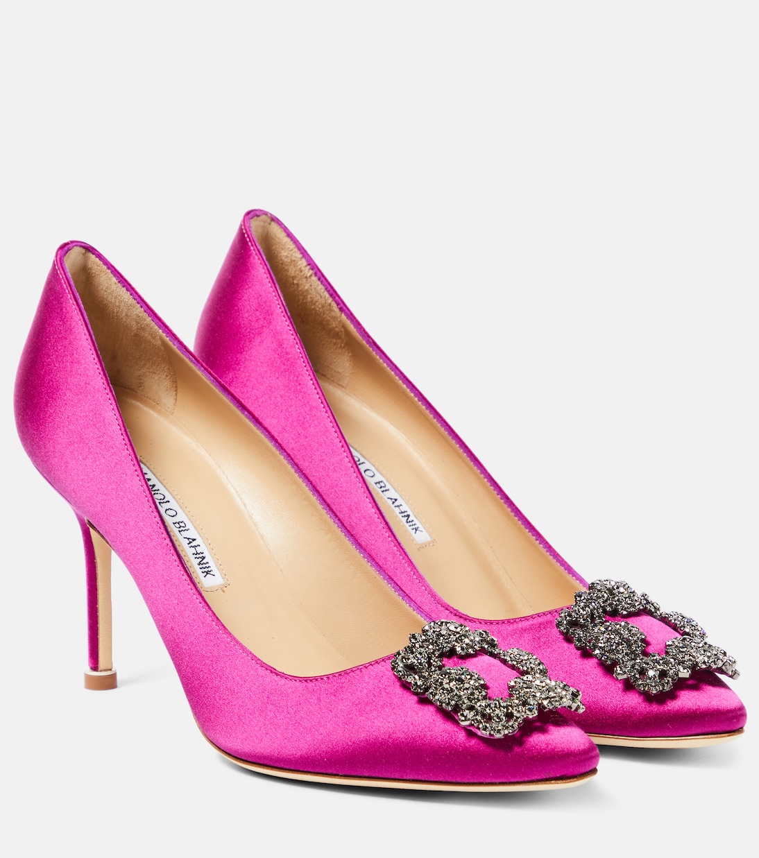 Hangisi 90 украшенные атласные туфли-лодочки Manolo Blahnik, 6520 Dpnk