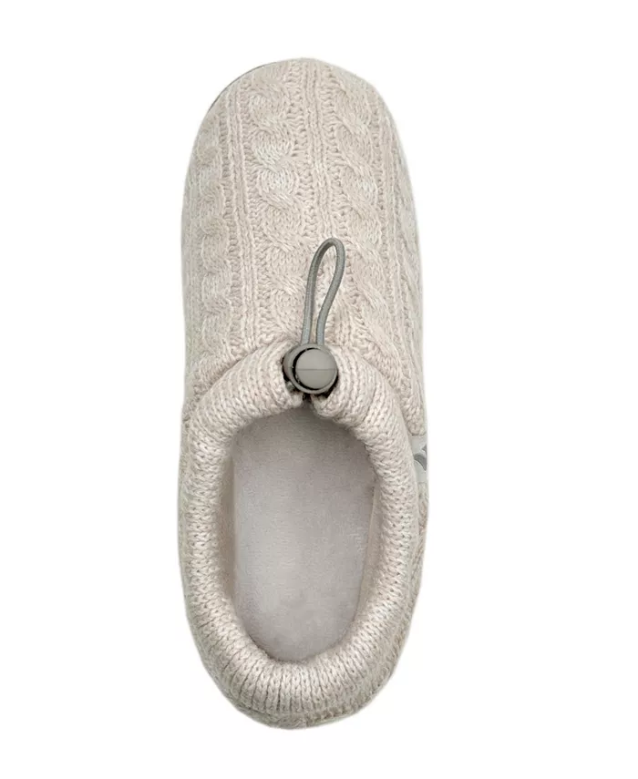 Женские тапочки Ava Cable Knit на шнурке Heat Holders, слоновая кость/кремовый — фото 3
