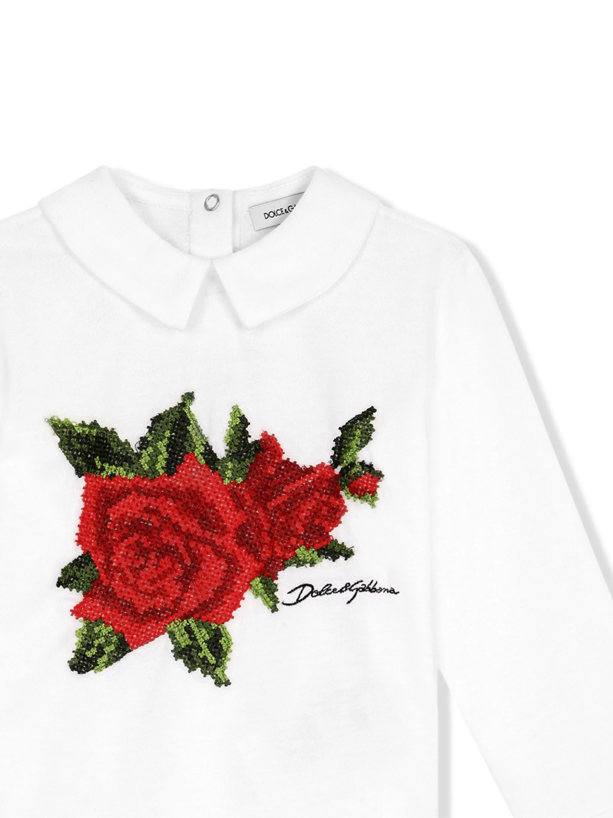 Блузка с вышивкой Dolce & Gabbana Kids, белый — фото 3