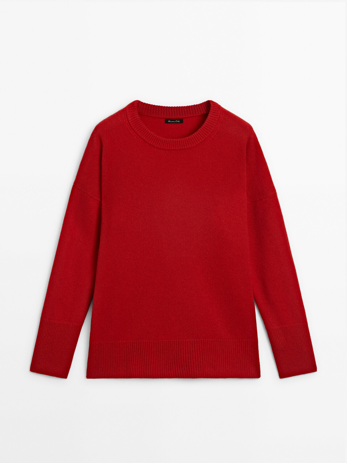 

Свитер с круглым вырезом из 100% кашемира Massimo Dutti, красный