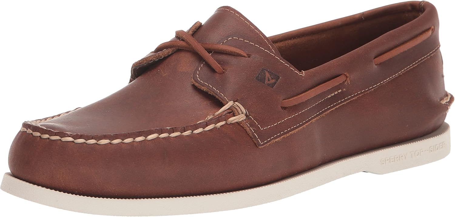 

Мужские оригинальные сезонные кроссовки Sperry с двумя отверстиями, Tan Pre-worn