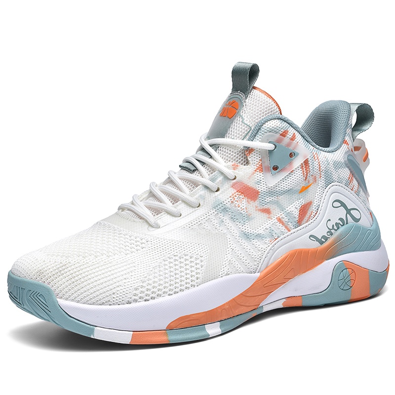 

Амортизирующие нескользящие износостойкие дышащие поддерживающие легкие баскетбольные кроссовки men's Kuding, белый