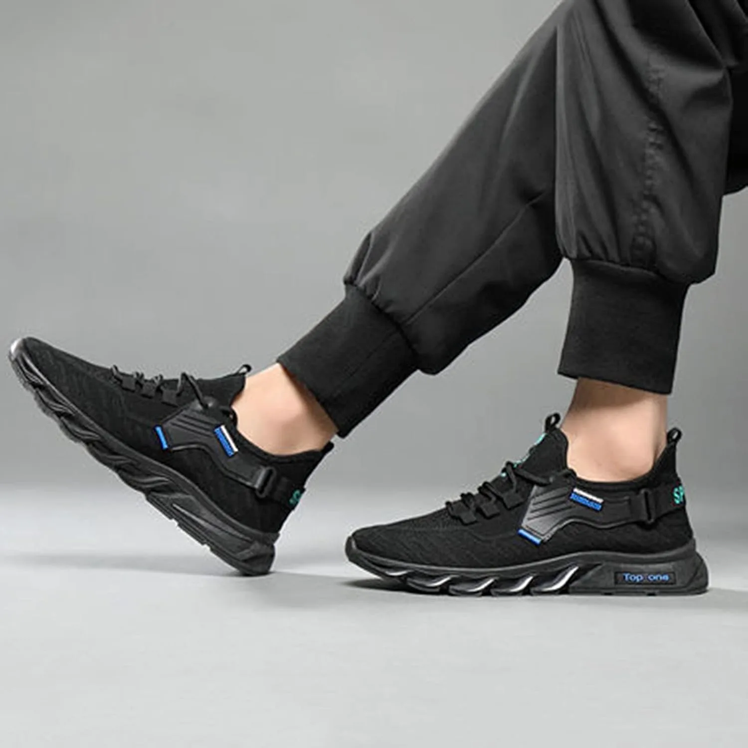 

Мужские беговые кроссовки BORAMAX, дышащие мужские теннисные кроссовки, легкие кеды, кроссовки для одного педала, спортивные повседневные удобные обувь, синий