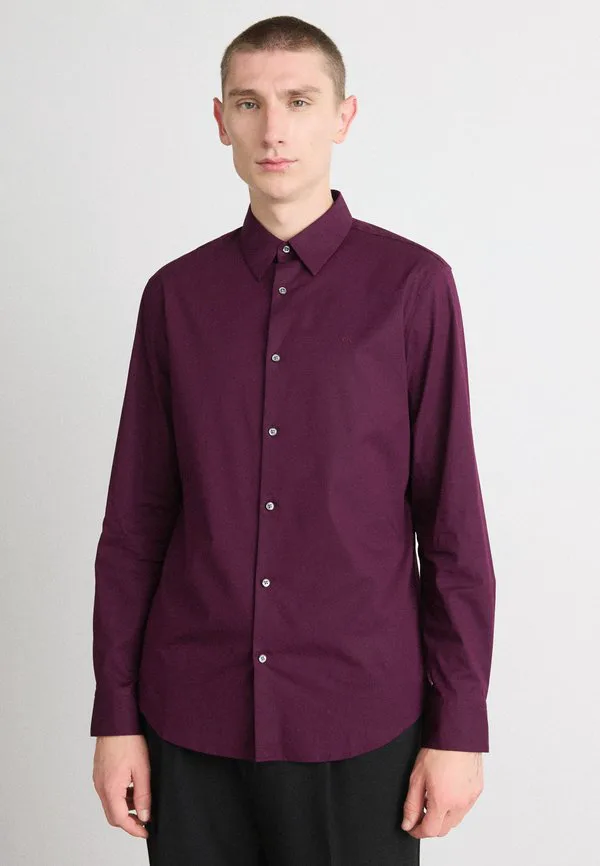 Однотонная эластичная приталенная рубашка Calvin Klein, Passion Plum