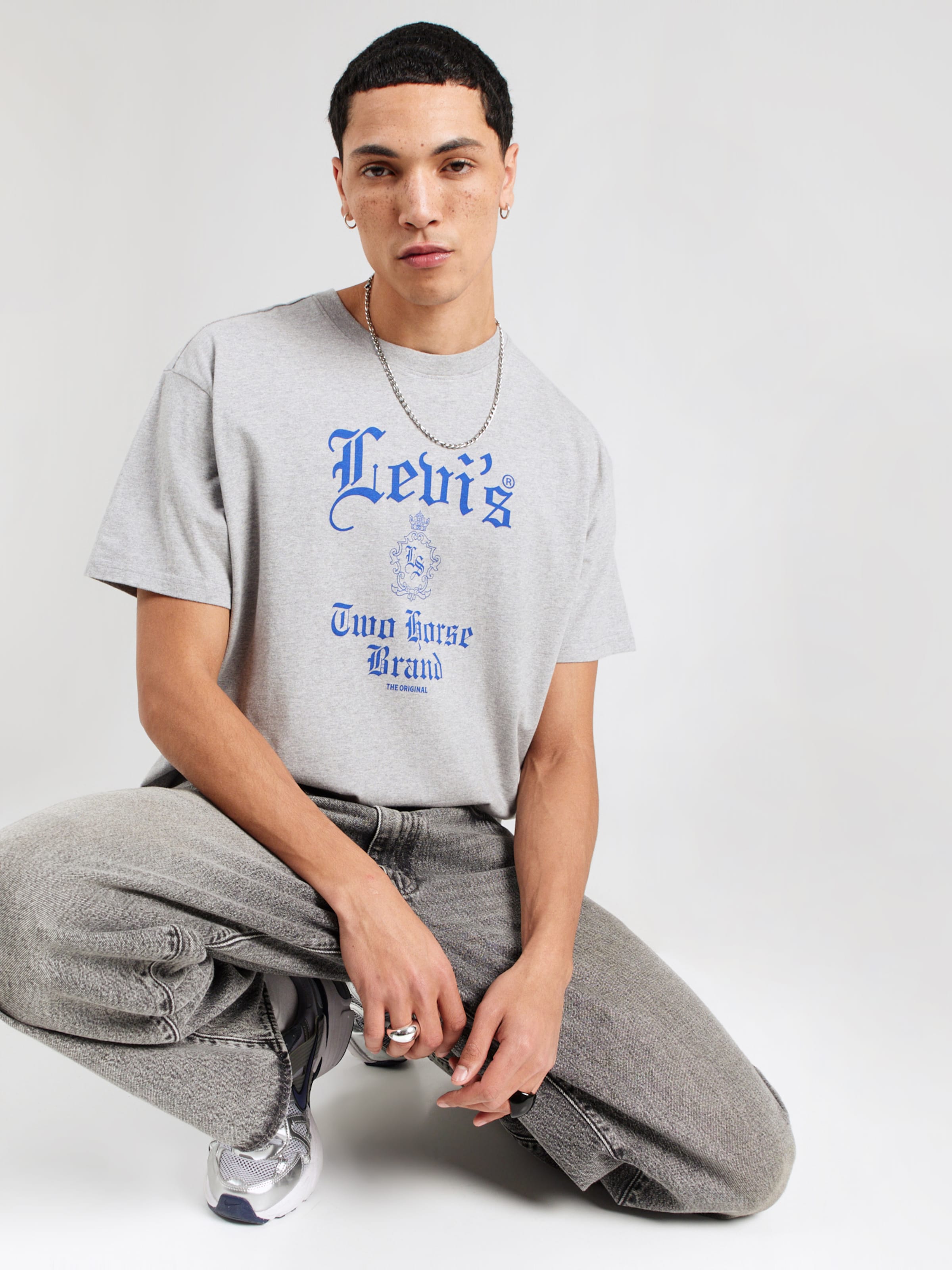 LEVI'S  Футболка 'Graphic Boxy Tee' в крапчатом сером цвете — фото 3