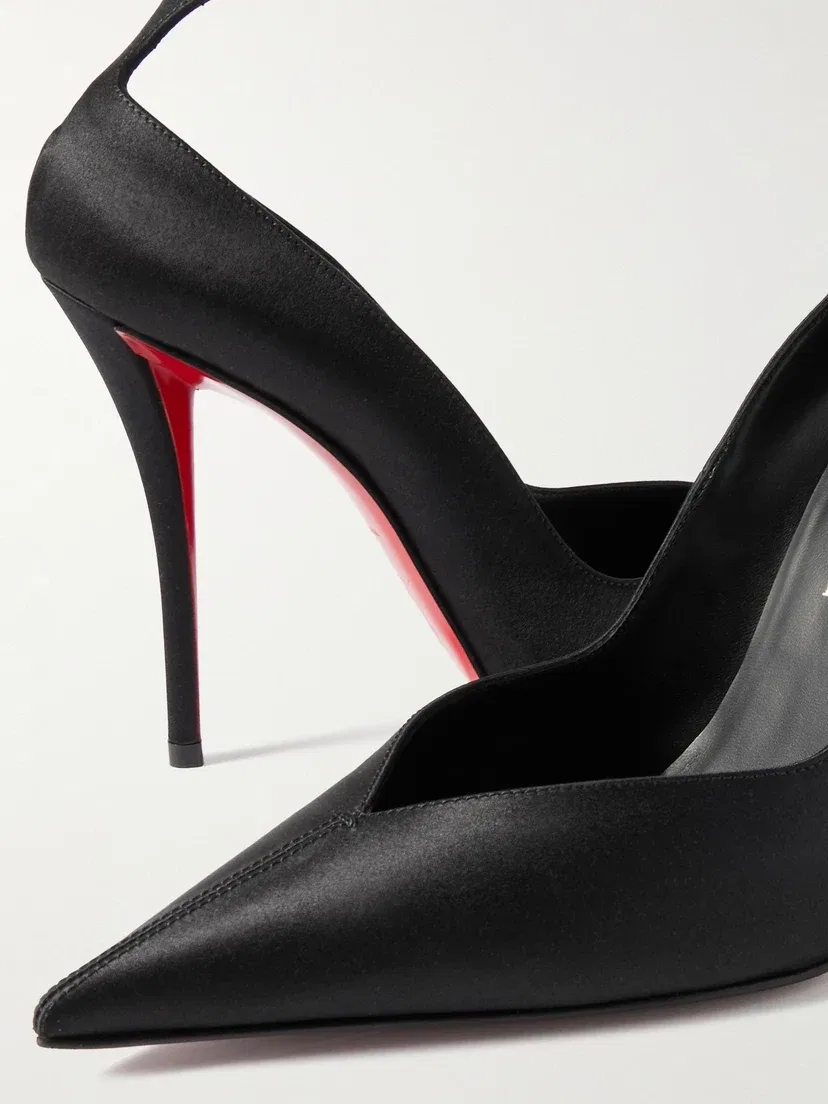 Атласные туфли Erozee 100 Christian Louboutin, черный — фото 4