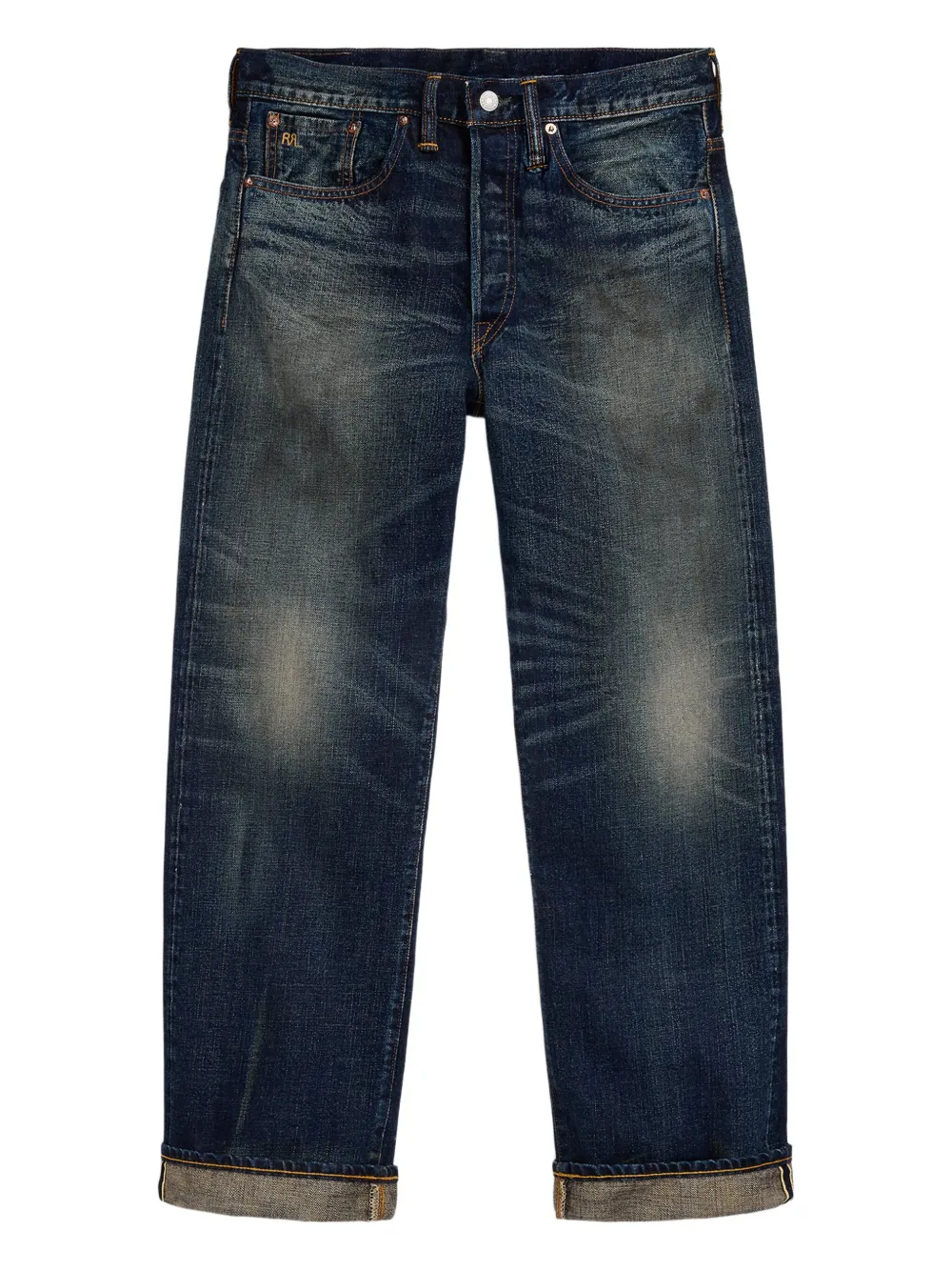 

Прямые джинсы с эффектом потертости Ralph Lauren RRL, синий