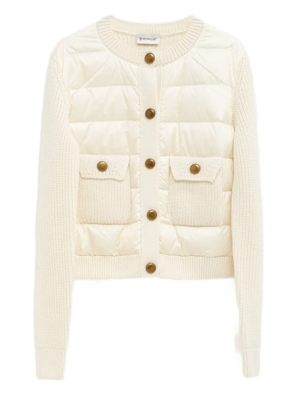 

Стеганый вязаный кардиган MONCLER, белый