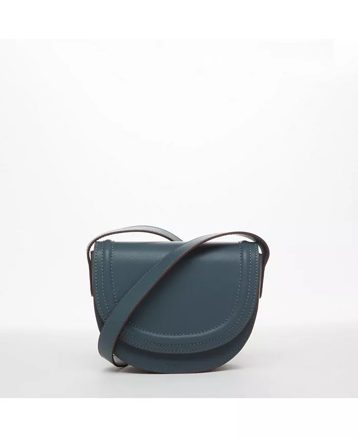 

Кожаная седельная сумка Blue Crossbody, женская сумка через плечо SUSU, синий