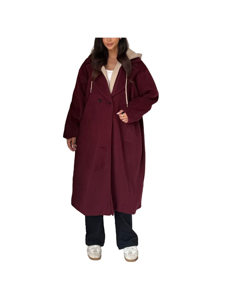 

Пальто бордового и бежевого цвета Ital-Design