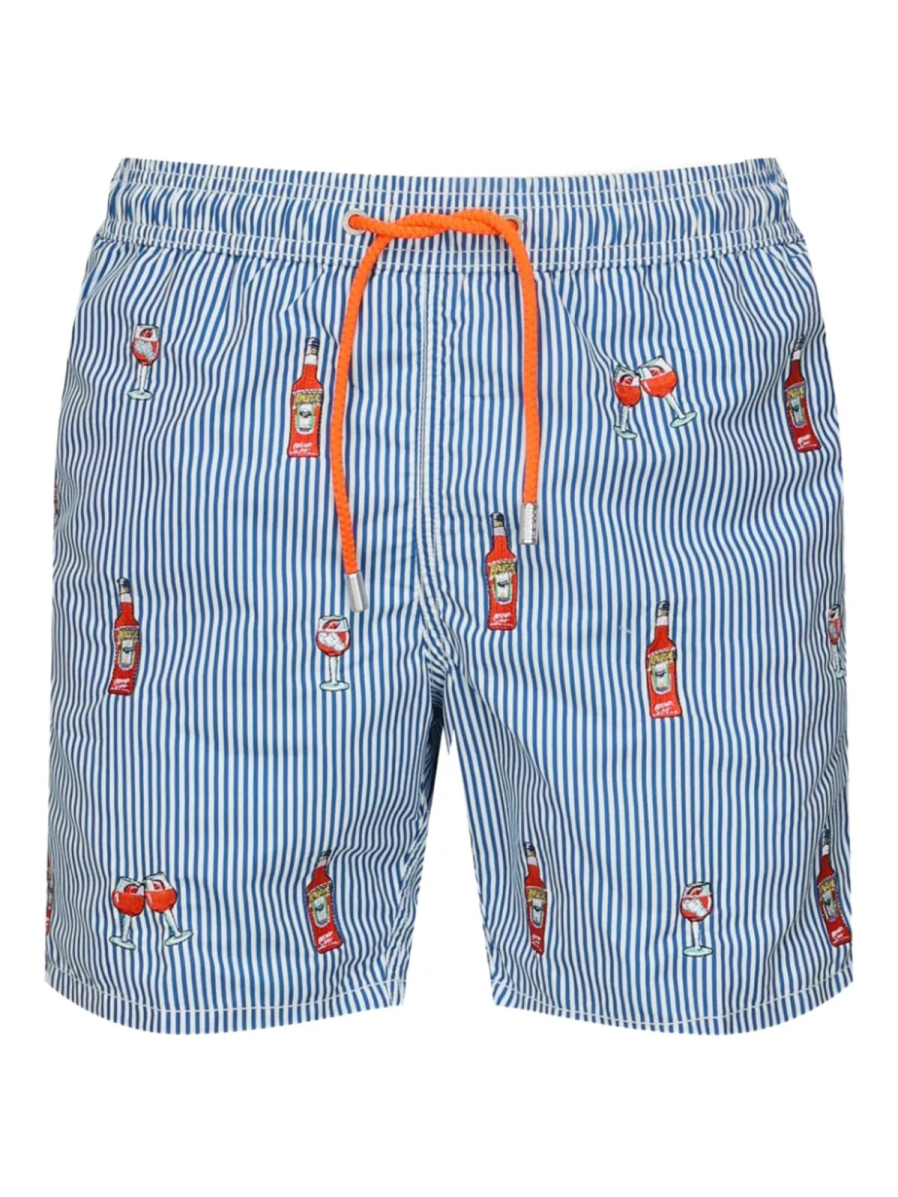 

Полосатые шорты для плавания MC2 Saint Barth с принтом бутылок, синий