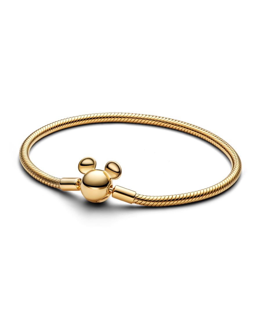 

Браслет-цепочка Disney Mickey Mouse Clasp Moments Snake Chain Bracelet Pandora, Gold