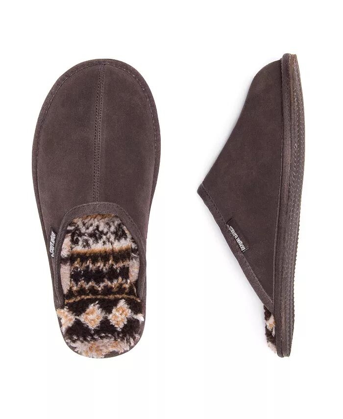 Мужские туфли Dave Printed Berber Suede Scuff, шоколадный, 11 MUK LUKS, коричневый — фото 3