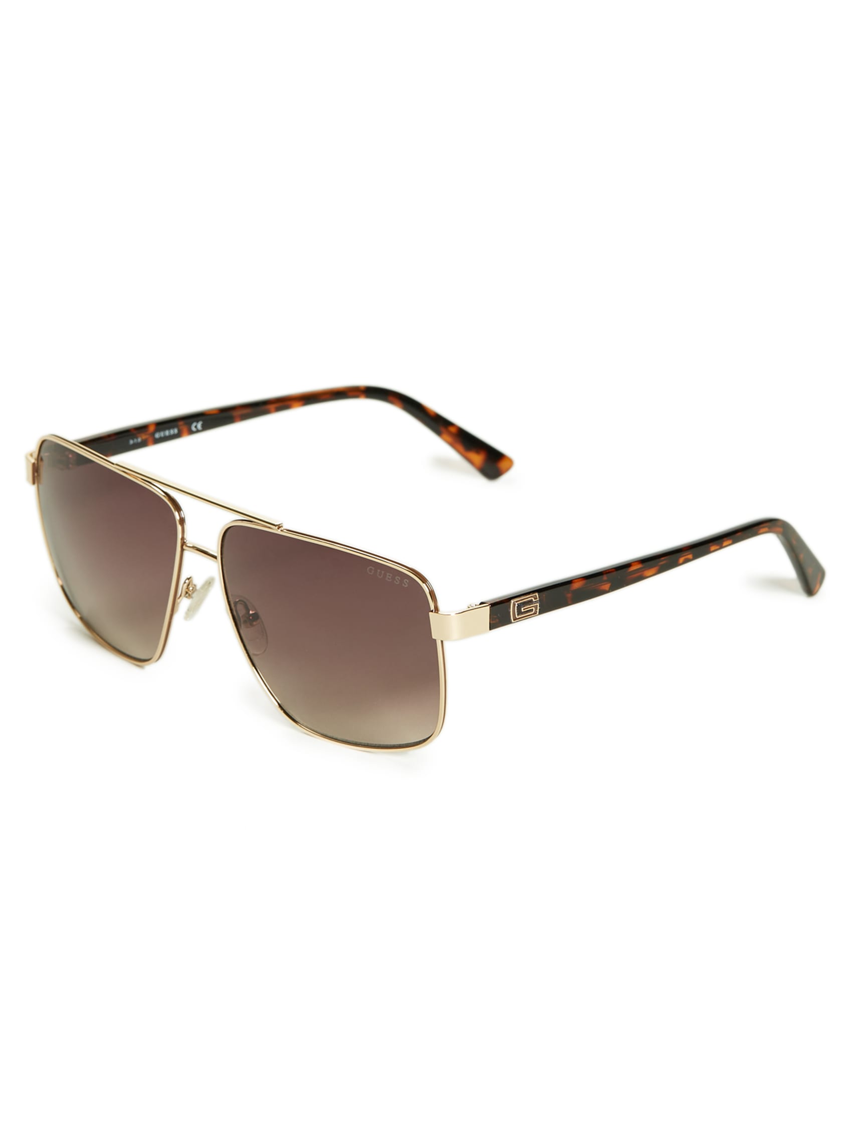 

Солнцезащитные очки Metal Navigator Guess Factory, цвет shiny gold/green