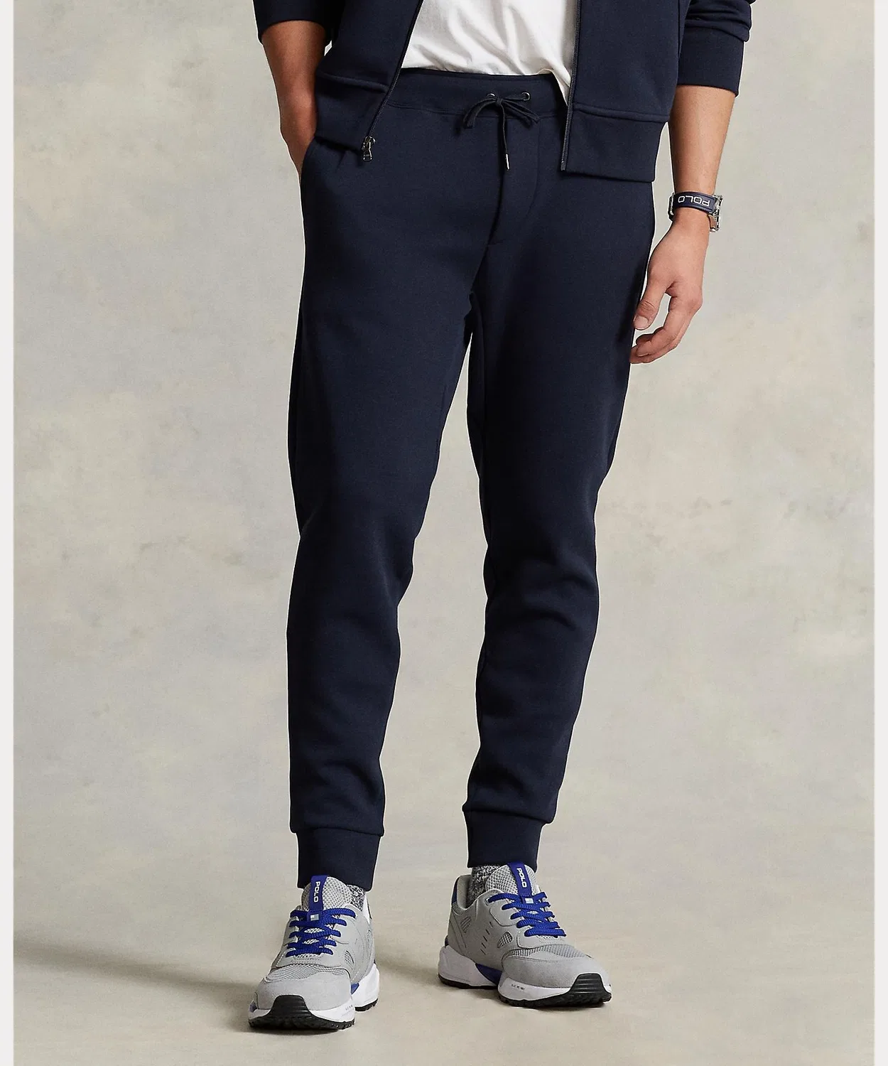 Штаны джоггеры из двойного трикотажа Polo Ralph Lauren, тёмно-синие — фото 3
