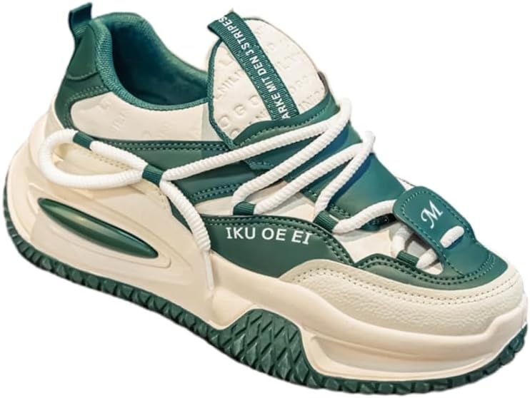 

Мужские повседневные спортивные кроссовки HoaloX - модные кроссовки с толстой подошвой и легкой амортизацией, Универсальный уличный стиль, зеленый