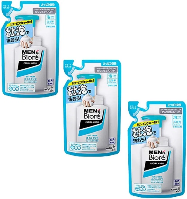 Набор для ухода за кожей Oil Clear Face Wash Kao Biore, 3 шт, 130 г