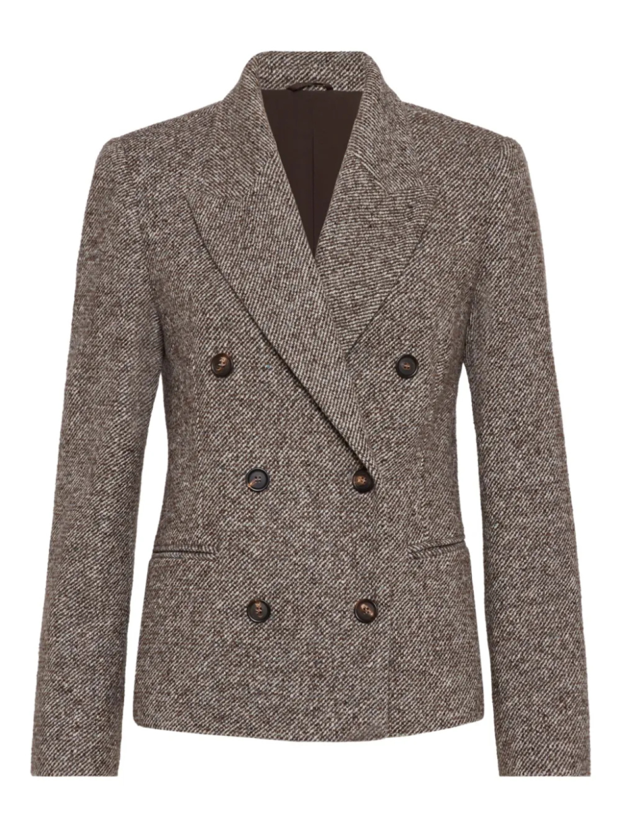 

Brunello Cucinelli двубортный пиджак, коричневый