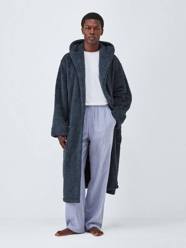 

Тёплый халат из высоковорсового флиса John Lewis, Navy