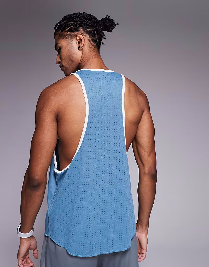 Майка Nike Training Heritage синего цвета — фото 3