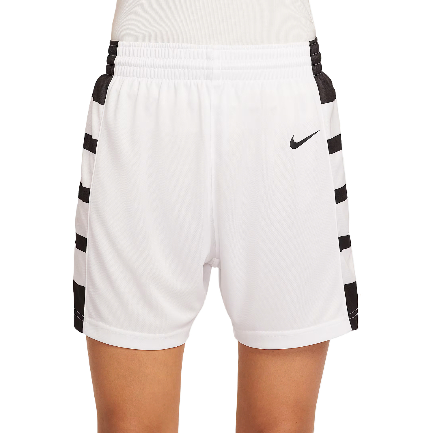 Nike Женские спортивные шорты Dri Fit белые черные — фото 2