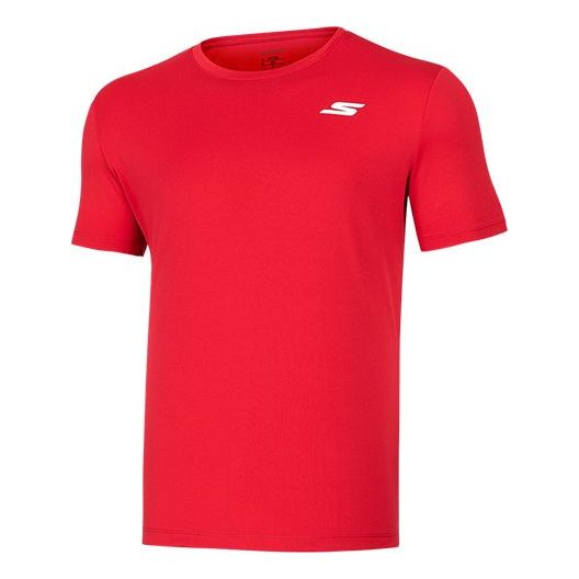 

Футболка men's training running sports knit short sleeve clown red Skechers, красный
