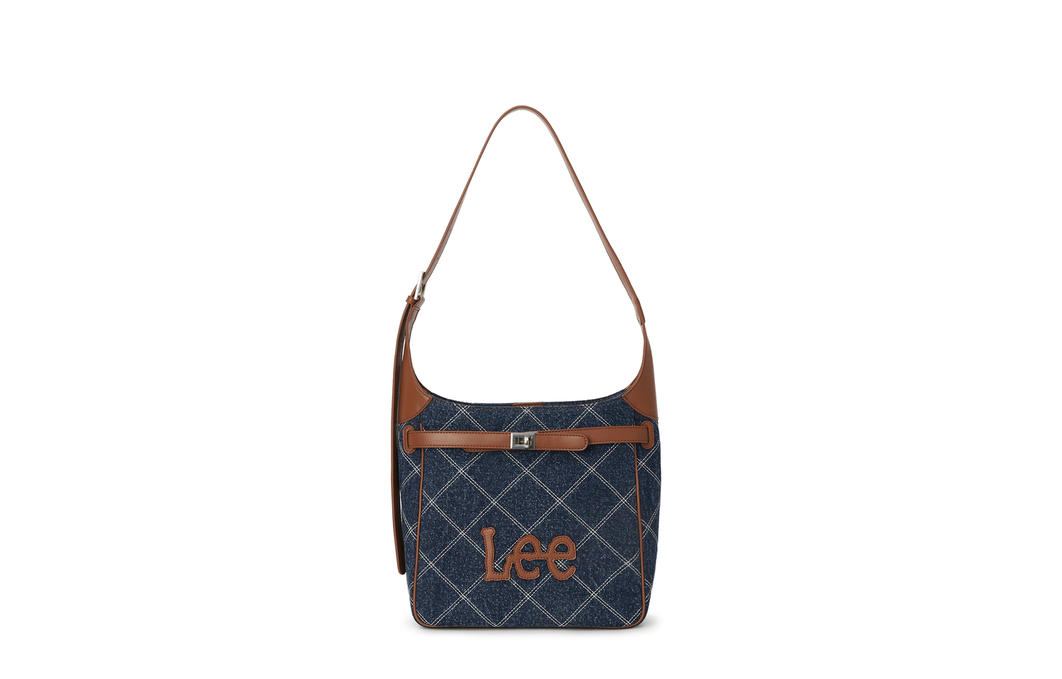 

Lee Сумка через плечо женская из смесового текстиля на одно плечо, Dark Blue & Brown-Letter Bag