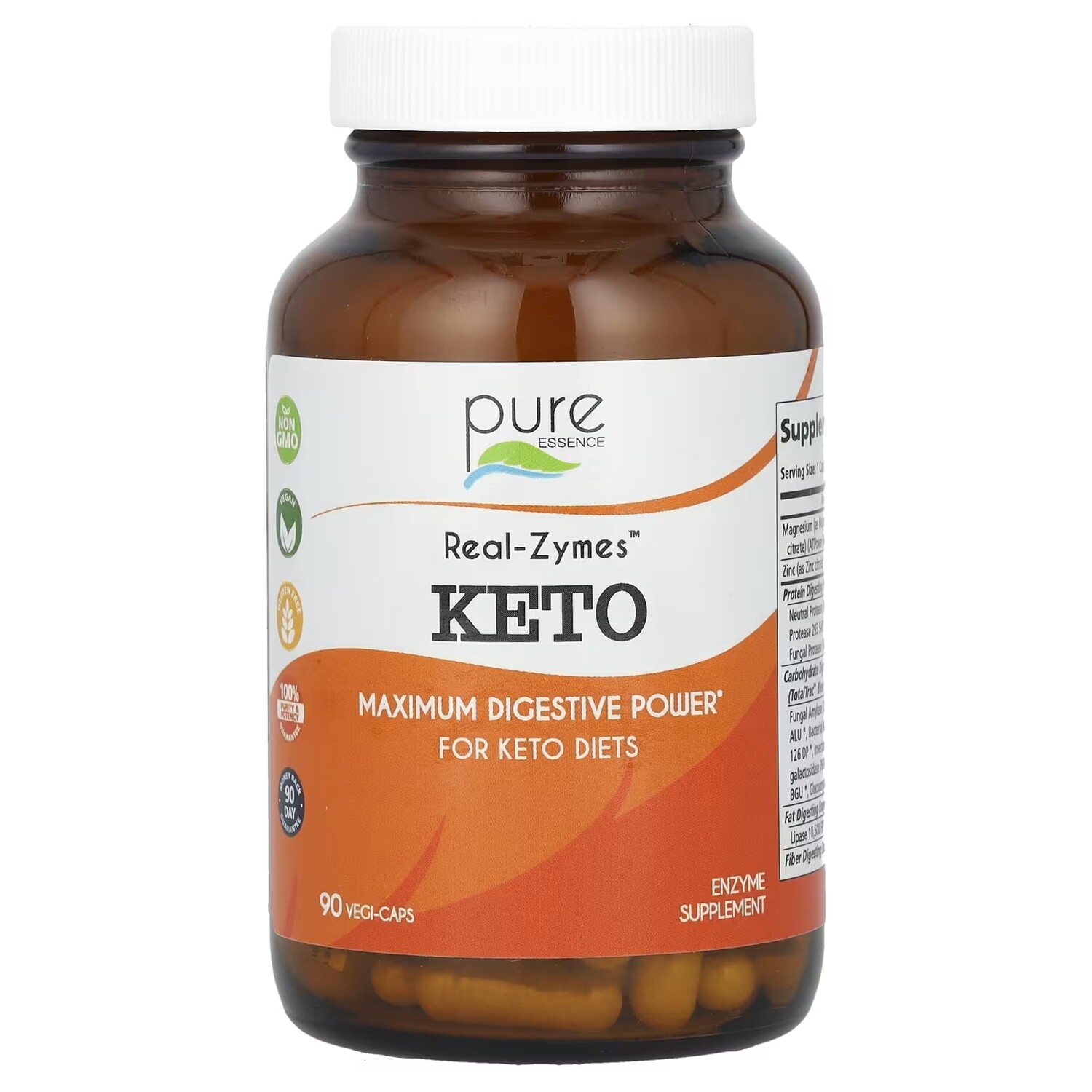 

Добавка Pure Essence Real-Zymes Keto, 90 растительных капсул