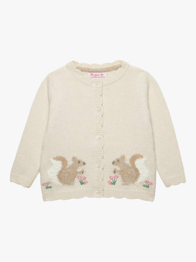 

Детский кардиган из шерсти с добавлением белки Trotters, Winter White