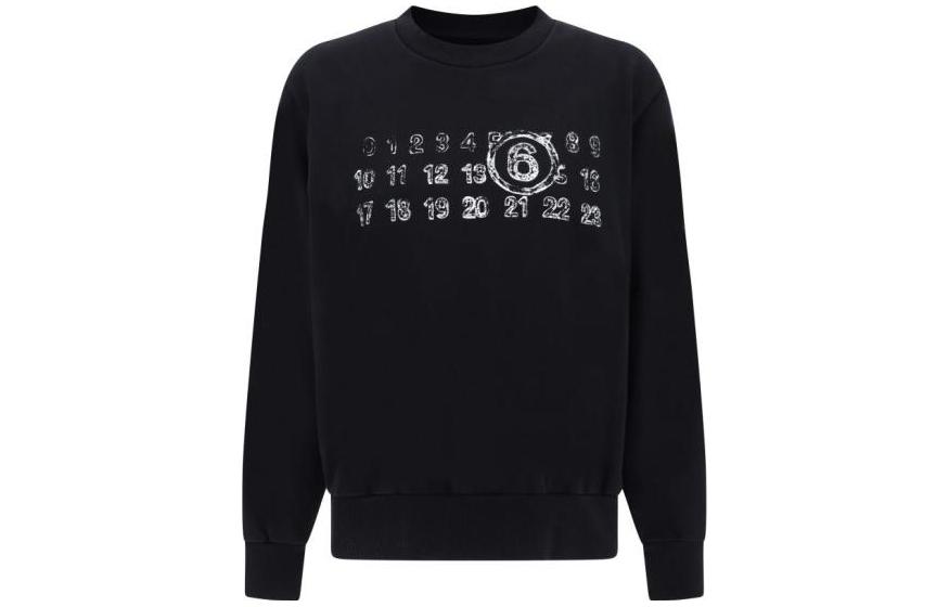 

Толстовка с круглым вырезом и логотипом MM6 Maison Margiela, черный