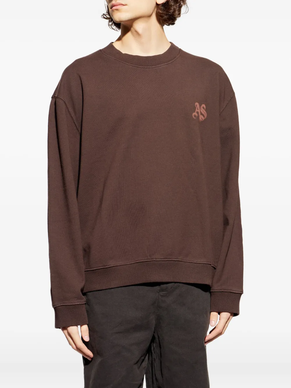 Толстовка Icon с круглым вырезом Allsaints, коричневый — фото 3
