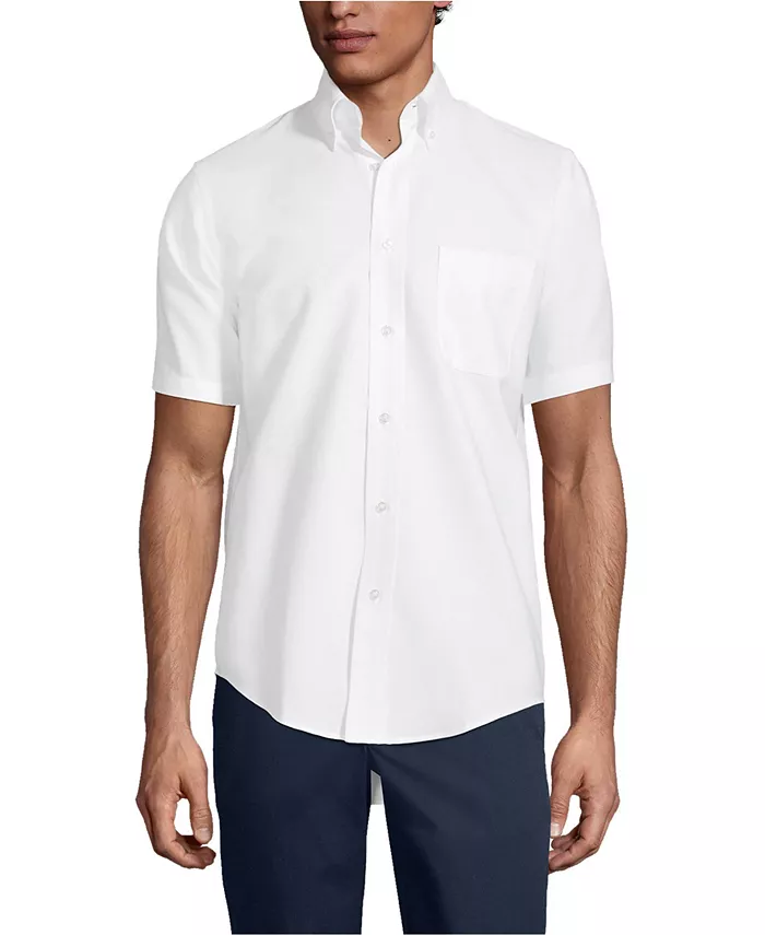

Мужская рубашка с коротким рукавом Oxford Dress Shirt Lands' End, белый