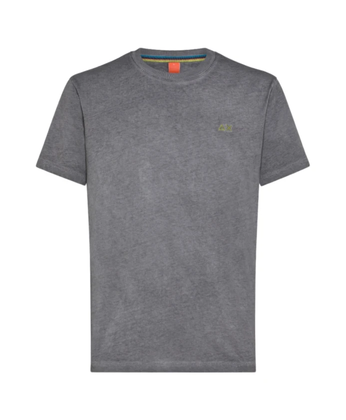 

Футболка из хлопка, окрашенного специальными красителями. Sun68, серый