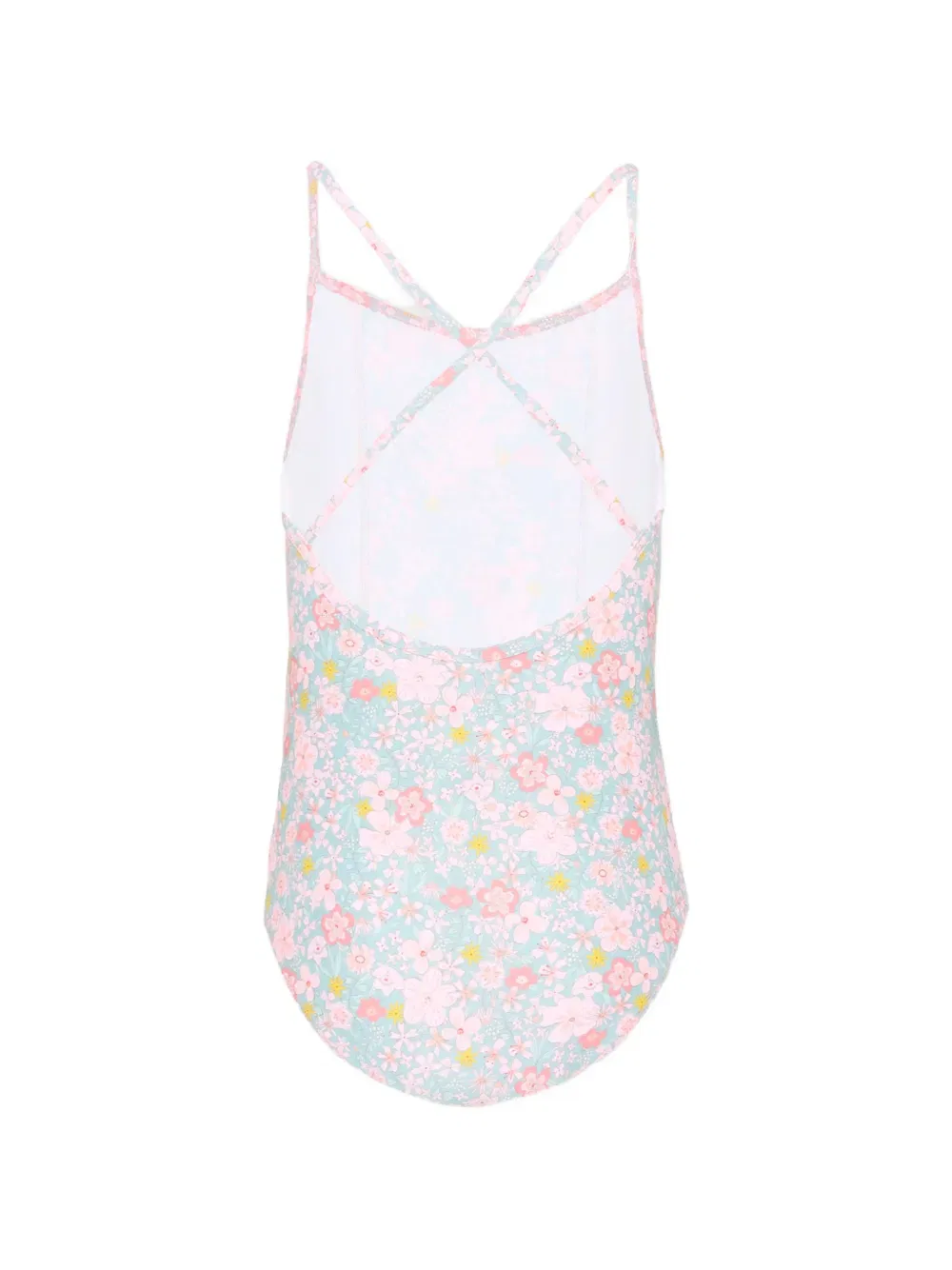 Купальник с оборками и цветочным принтом Petit Bateau, синий — фото 2