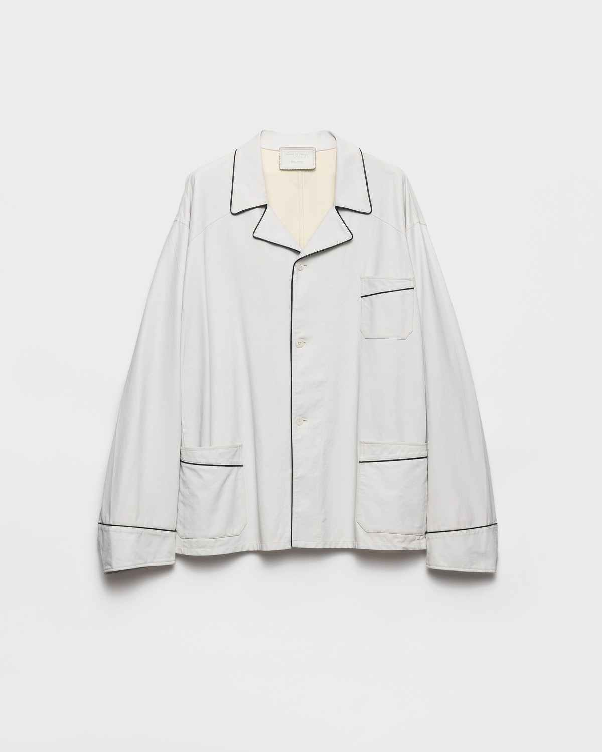 

Рубашка из кожи наппа Prada, белая