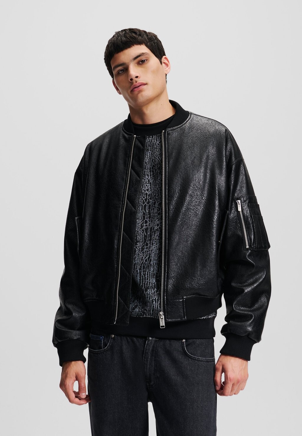 

Куртка из искусственной кожи COATED BOMBER Karl Lagerfeld Jeans, черный