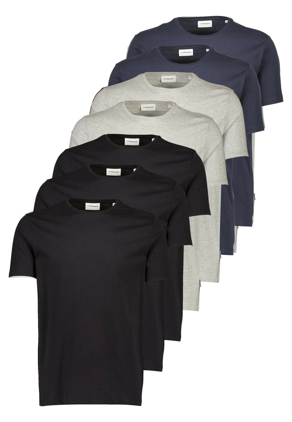 

Базовая футболка Basic O-Neck Tee S/S 7 Pack Lindbergh, цвет black grey navy