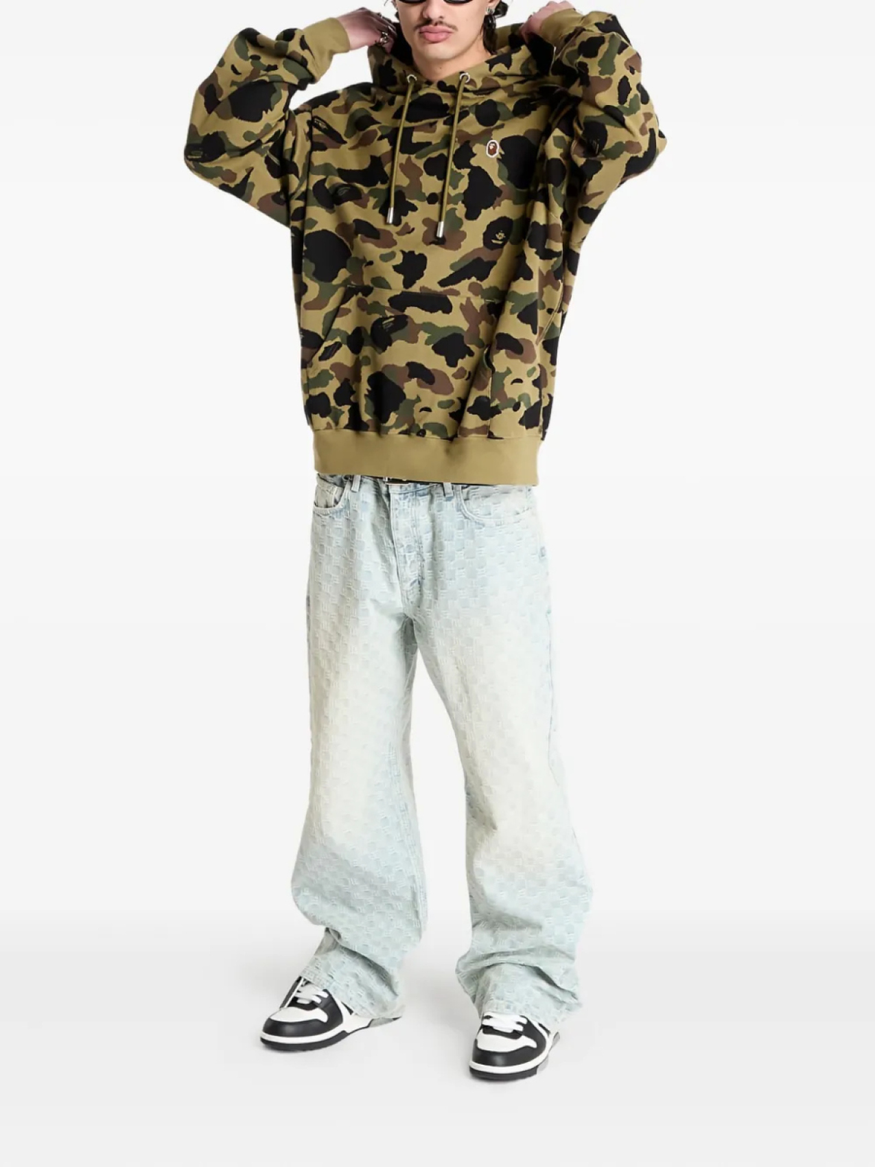 Толстовка с капюшоном BATHING APE с камуфляжным жаккардовым принтом A Bathing Ape, зеленый — фото 2