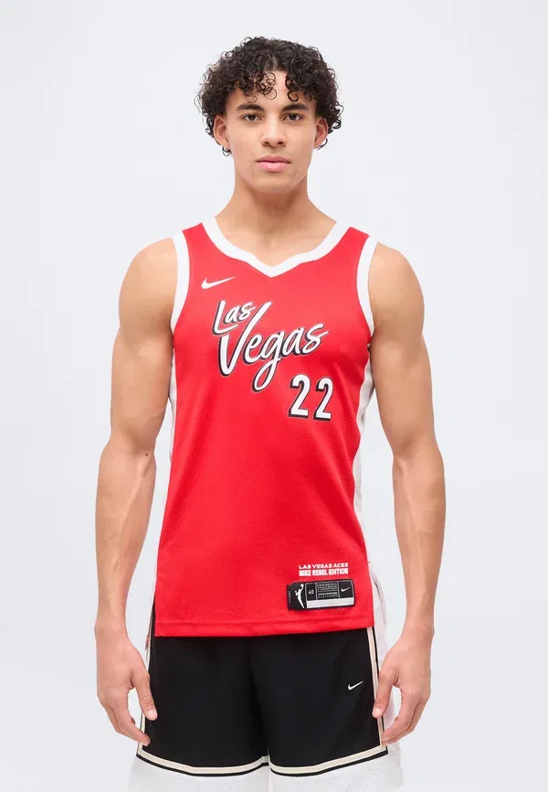 Футболка Nike Performance Wnba Las Vegas Aces 26 Aja Wilson Club Wear, университетский красный